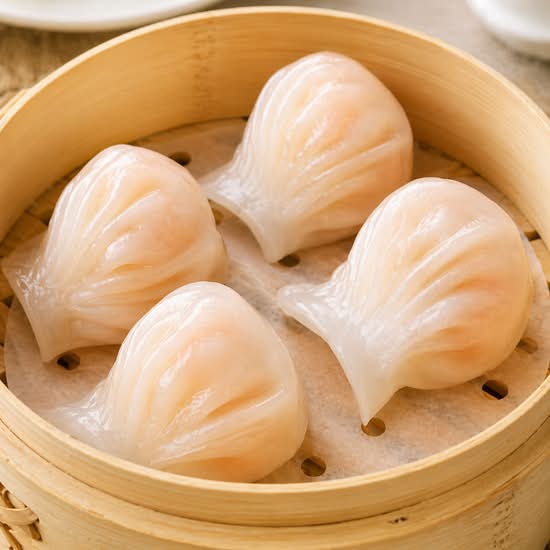 Steamed Shrimp Dumplings (4pc) 水晶虾饺